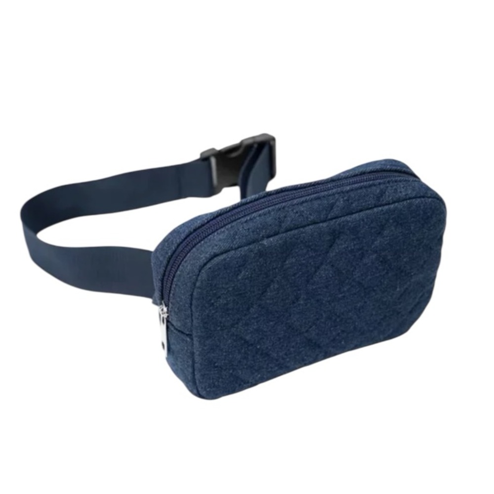 NWT Jenni Women’s Quilted Dark Denim Belt Bag‎ Gift Stocking Stuffer L/ XL